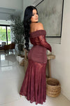MAXI VESTIDO BOHO ENCAJE ROJO