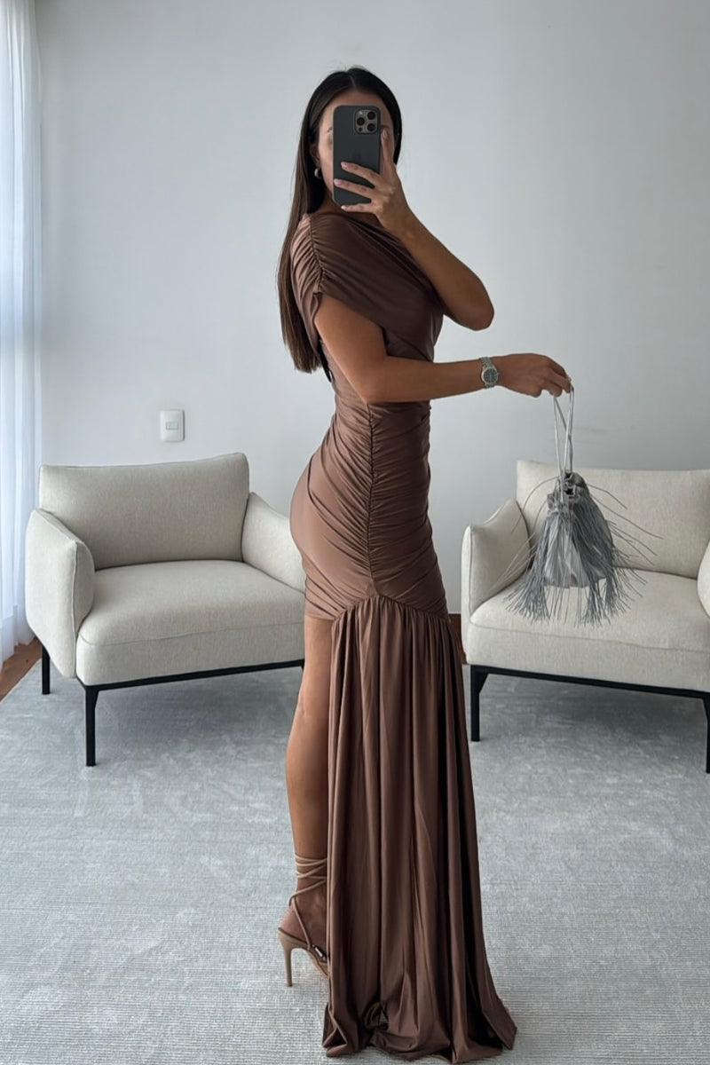 VESTIDO CAFE ESTOLA
