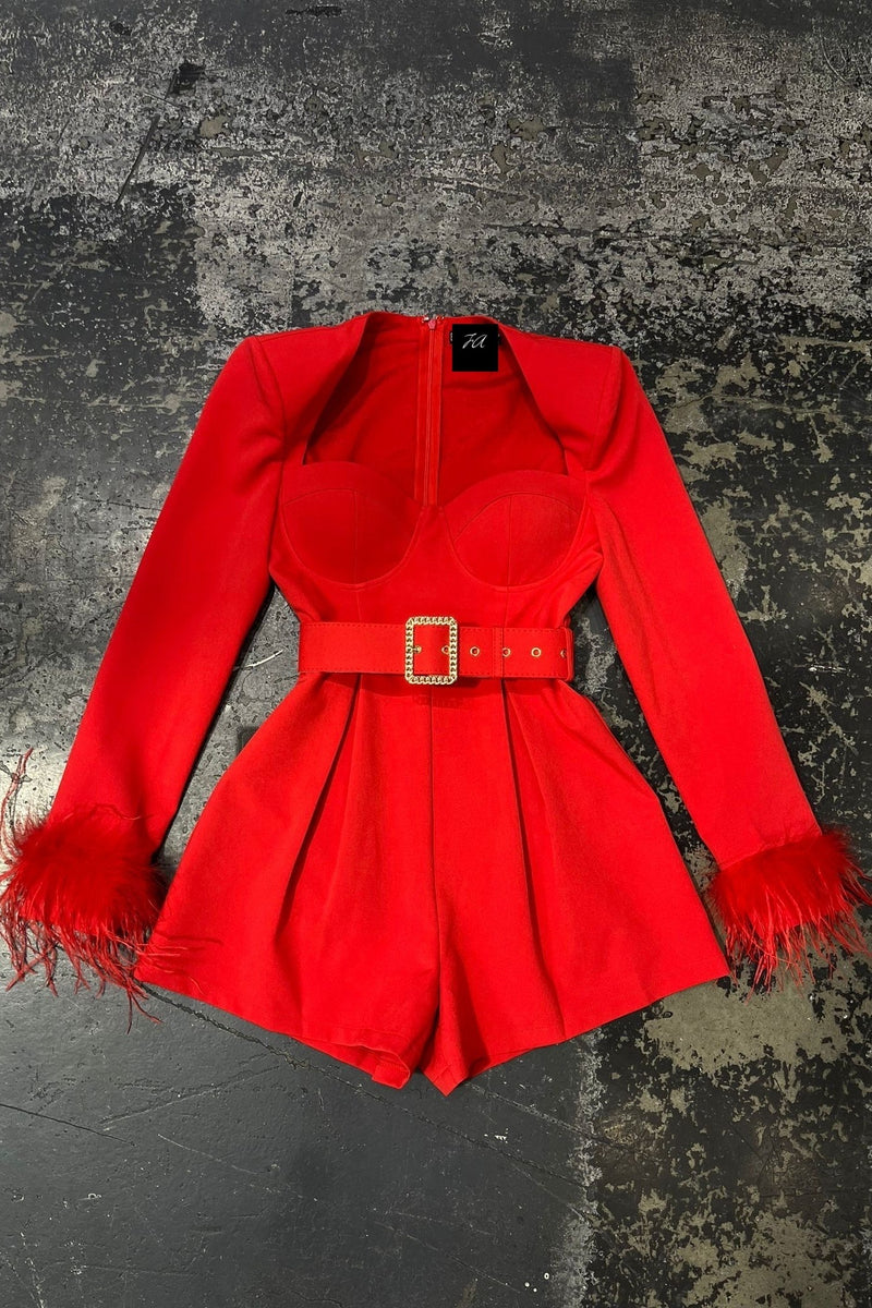 ROMPER PANDORA PLUMAS ROJO