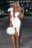 VESTIDO PETALO HOMBRO BLANCO