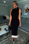 VESTIDO ABY TEJIDO NEGRO BLANCO