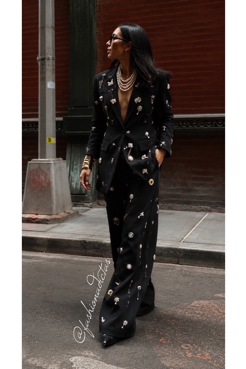 TRAJE SET AMIRA NEGRO CRISTALES