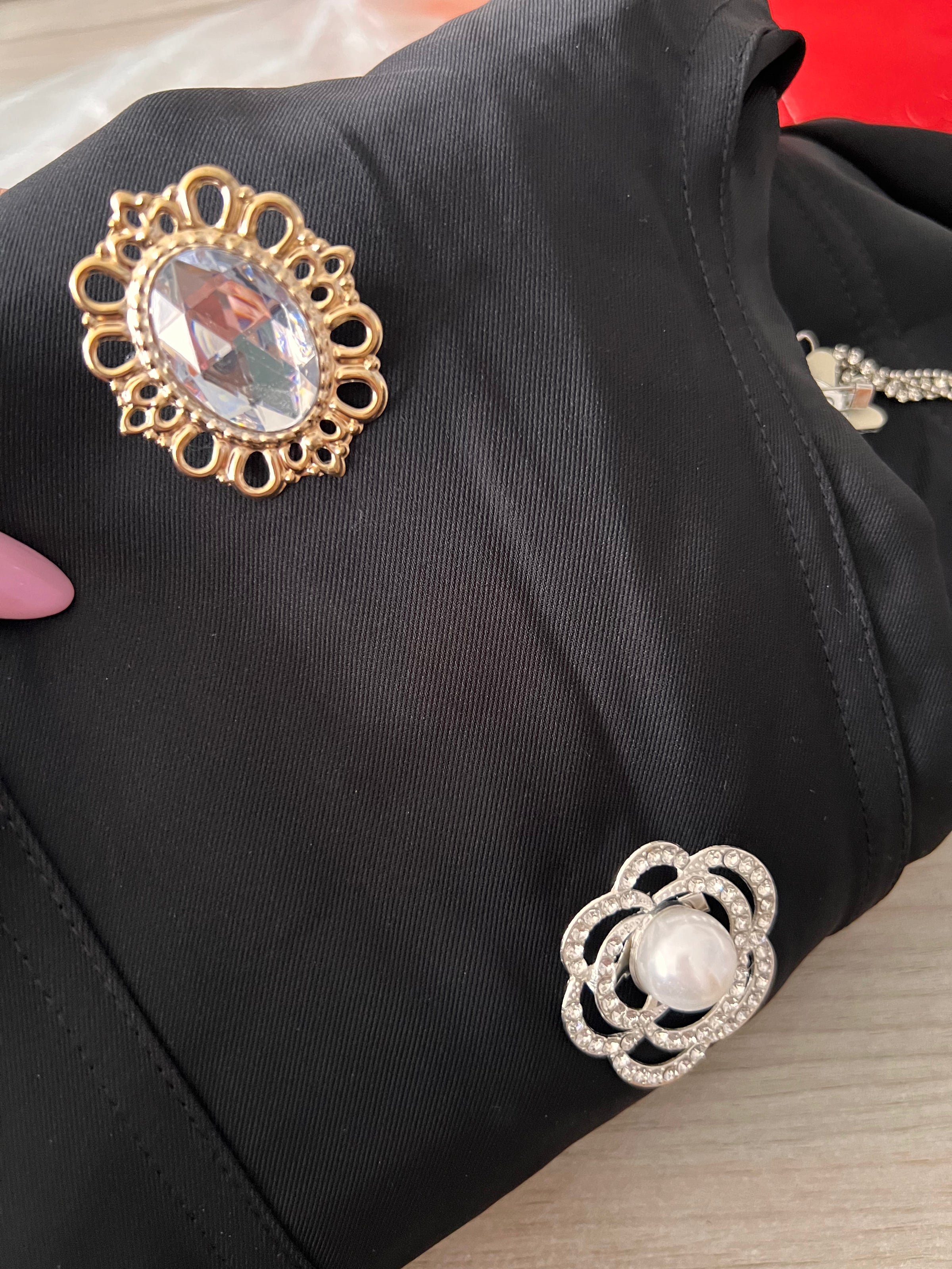 TRAJE SET AMIRA NEGRO CRISTALES