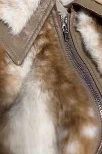 CHAMARRA PELO BAMBI PRINT BEIGE