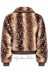 CHAMARRA PELO BAMBI PRINT CAFE