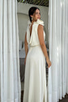 VESTIDO FIORELLA SATIN CREMA