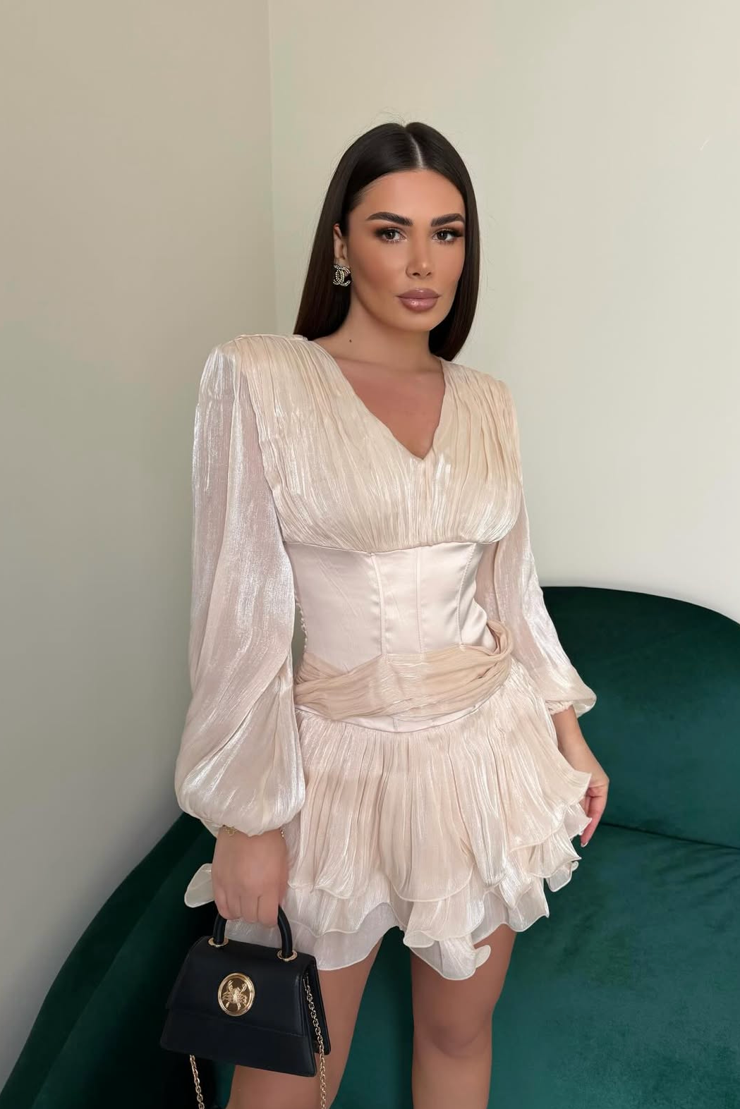 VESTIDO MILAN ORGANZA NUDE