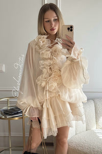VESTIDO VOLANTES GYPSY CREMA