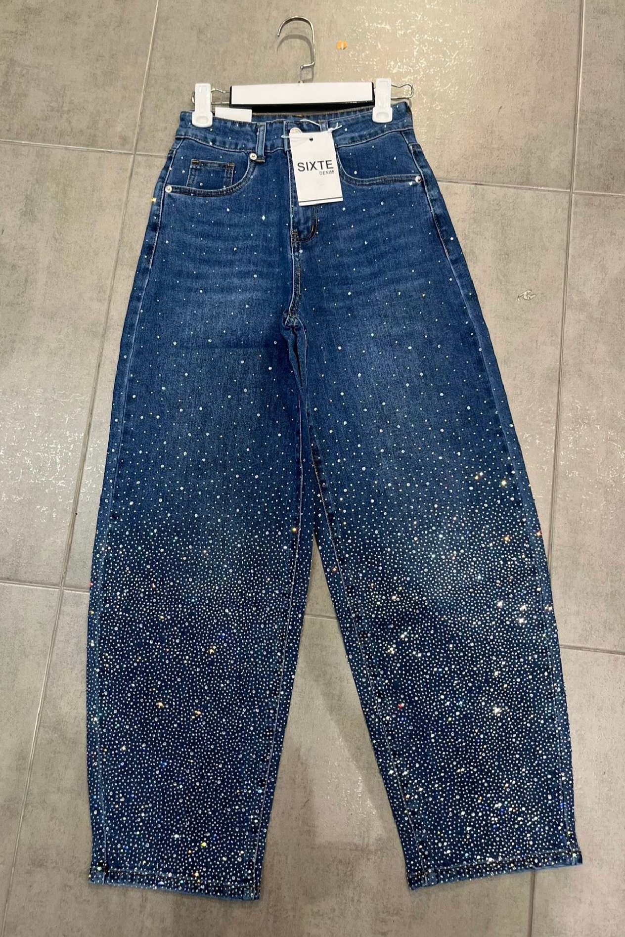 PANTALON CRISTALES MEZCLILLA