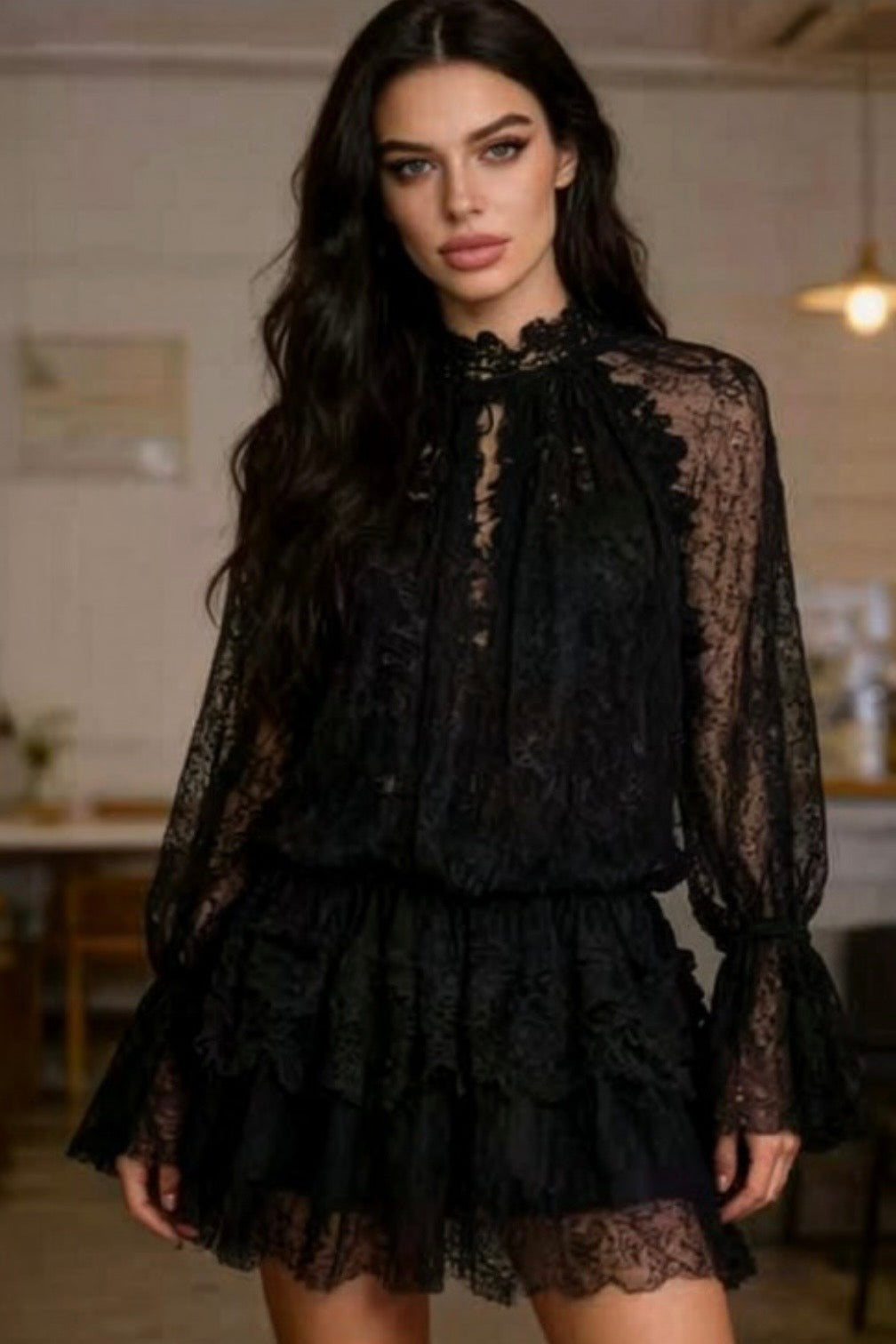 VESTIDO ENCAJE SOFIA NEGRO