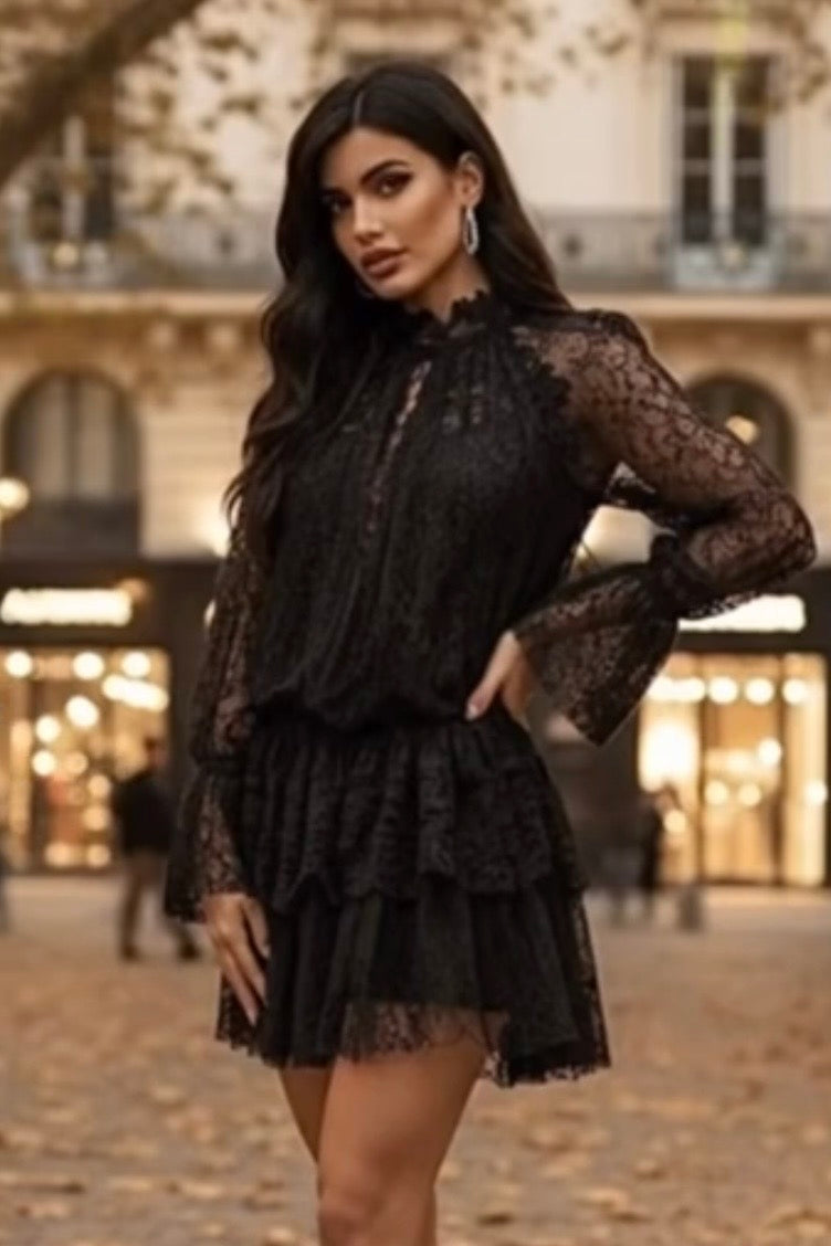 VESTIDO ENCAJE SOFIA NEGRO