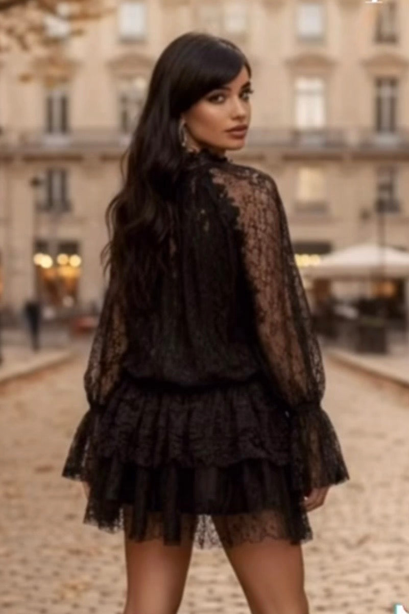 VESTIDO ENCAJE SOFIA NEGRO