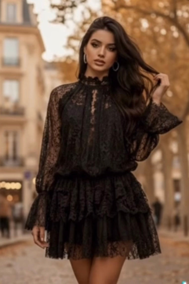VESTIDO ENCAJE SOFIA NEGRO