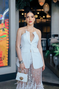 SET TRAJE DIBBA PLUMAS BLANCO