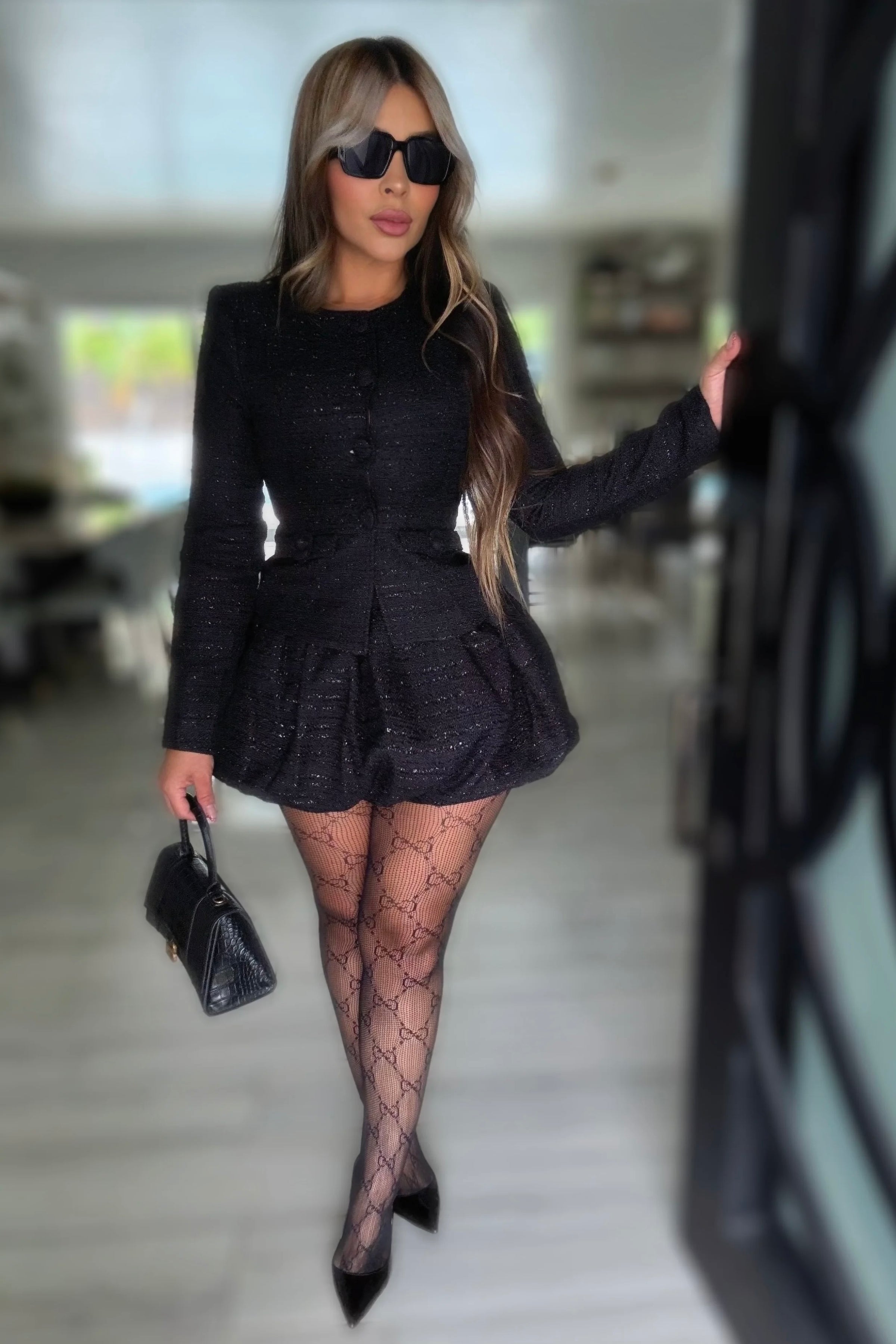 SET CONJUNTO TWEED SACO Y FALDA BALLON