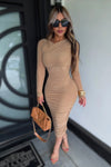VESTIDO NUDE DRAPEADO