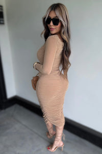 VESTIDO NUDE DRAPEADO