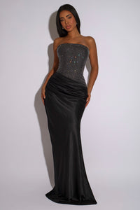 MAXI VESTIDO WIN CRISTALES SATIN