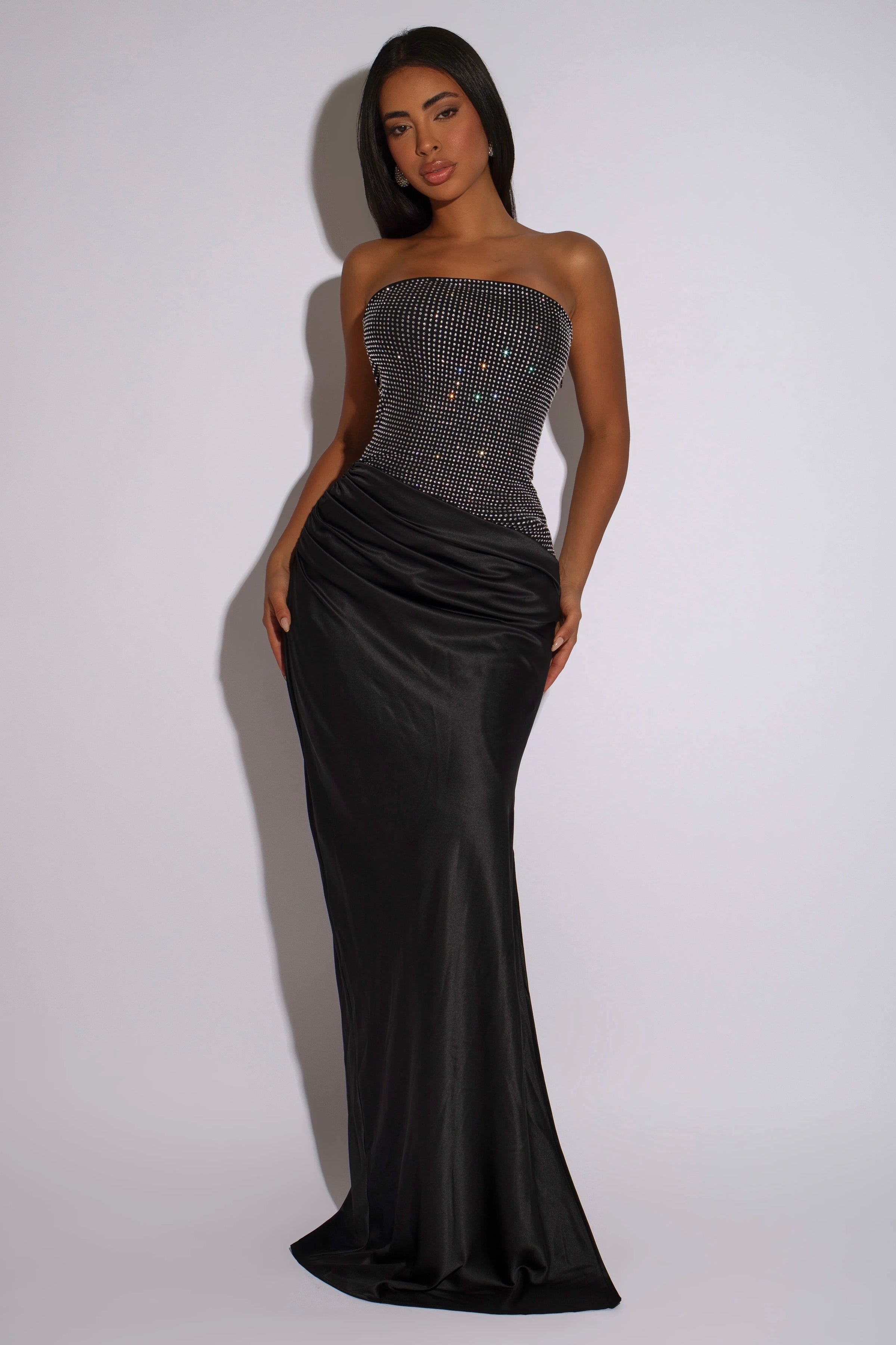 MAXI VESTIDO WIN CRISTALES SATIN