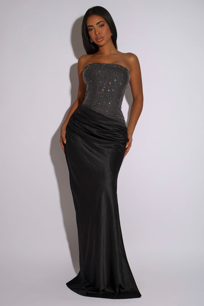 MAXI VESTIDO WIN CRISTALES SATIN