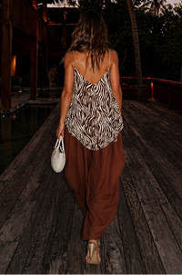 CONJUNTO ZEBRA CACAO BLUSA/PANTALON/CINTURON