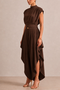 CONJUNTO AISHA PANTALON TOP CHOCOLATE