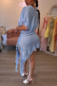 VESTIDO LENCERO MANGA AZUL