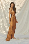 MAXI VESTIDO SERENA BRONCE PLISADO