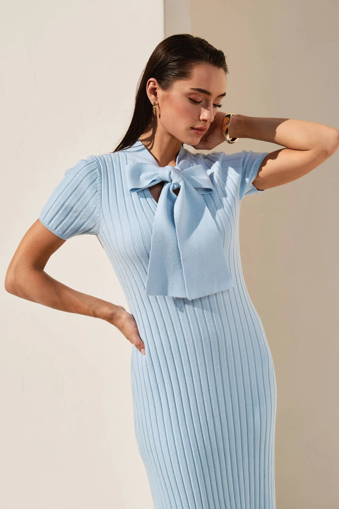 VESTIDO BABY BLUE TEJIDO