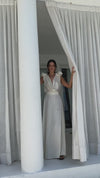 VESTIDO FIORELLA SATIN CREMA