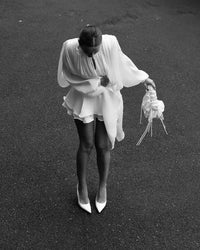 VESTIDO ONDULADO PARIS ORGANZA BLANCO