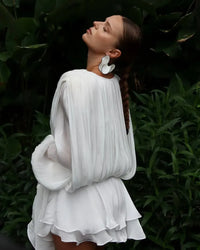 VESTIDO ONDULADO PARIS ORGANZA BLANCO