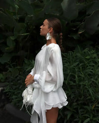 VESTIDO ONDULADO PARIS ORGANZA BLANCO