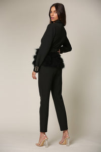 SET-TRAJE PLUMAS NEGRO BLAZZER