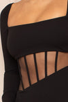 MAXI VESTIDO NEGRO CHANTAL MESH