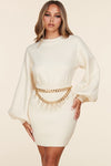 VESTIDO PERLA TEJIDO CREMA