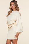 VESTIDO PERLA TEJIDO CREMA