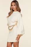 VESTIDO PERLA TEJIDO CREMA