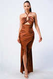 MAXI VESTIDO SORAYA SATIN BRONCE