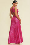 MAXI VESTIDO AKIRA LENTEJUELAS ROSA