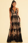 MAXI VESTIDO TULLE FLORAL ROJO