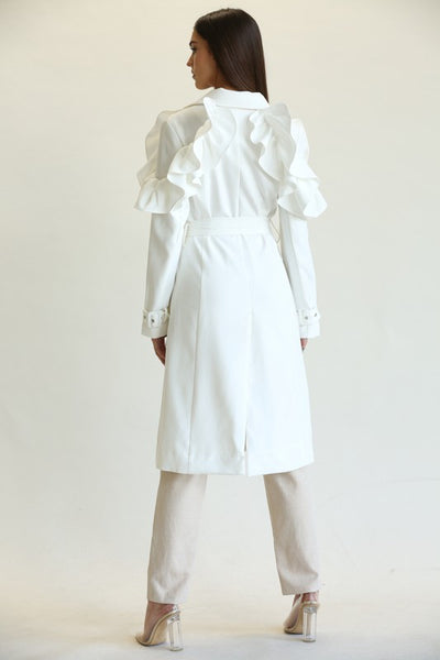 GABARDINA LOLA BLANCA RUFLE