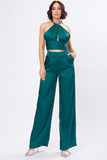 SET GAELY TOP/PALAZZO VERDE CADENA