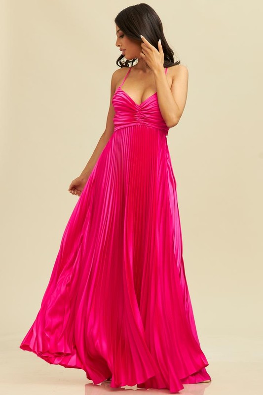 MAXI AVA PLISADO ROSA/FUCHSIA