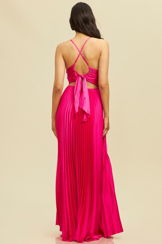 MAXI AVA PLISADO ROSA/FUCHSIA