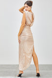 MAXI VESTIDO VICKA LENTEJUELAS DORADO CADENA