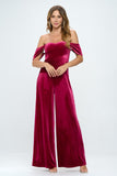 JUMPSUIT PALAZZO VELVET BERRY