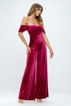 JUMPSUIT PALAZZO VELVET BERRY