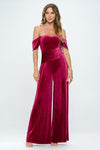 JUMPSUIT PALAZZO VELVET BERRY