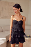 VESTIDO POSITANO VOLANTES ENCAJE NEGRO